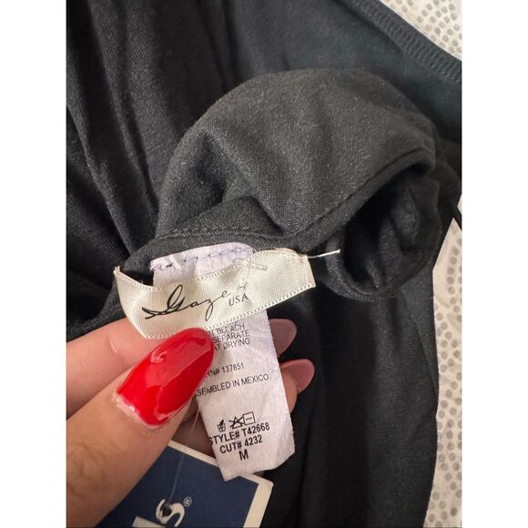 Gaze USA Black Spaghetti Strap V-Neck Bodysuit – Size M - Picture 7 of 7